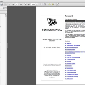 JCB FASTRAC (AGRICULTURAL TRACTOR) 8290, 8330 Service Repair Manual - PDF Download