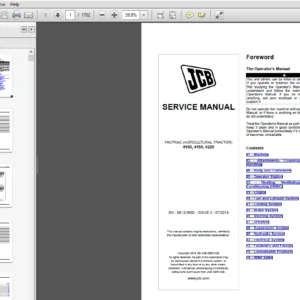 JCB Fastrac Agricultural Tractor 4160, 4190, 4220 Service Repair Manual - PDF Download