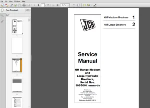 JCB HM Range Medium and Large Hydraulic Breakers Service Repair Manual SN1095001 - PDF DOWNLOAD