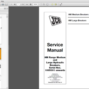 JCB HM Range Medium and Large Hydraulic Breakers Service Repair Manual SN1095001 - PDF DOWNLOAD
