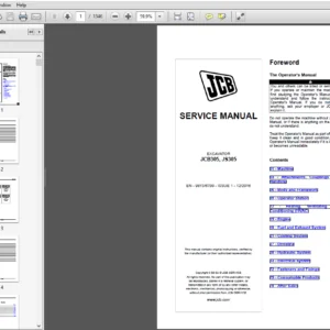 JCB JCB305, JS305 Excavator Service Repair Manual - PDF Download