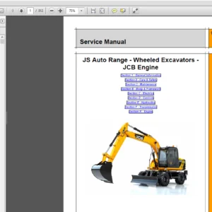 JCB JS145W, JS160W Wheeled Excavator Service Repiar Manual - PDF Download