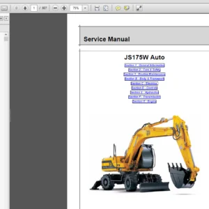JCB JS175W Auto Wheeled Excavator Service Repair Manual - PDF Download
