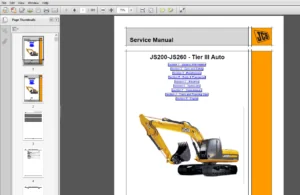 JCB Excavator JS200-260 Isuzu Tier 3 Sevice Manual - PDF DOWNLOAD