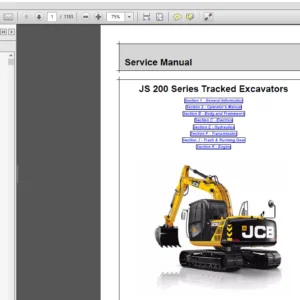 JCB JS200LC, JS220LC, JS230LC, JS210LC, JS370LC Excavator Service Manual - PDF Download