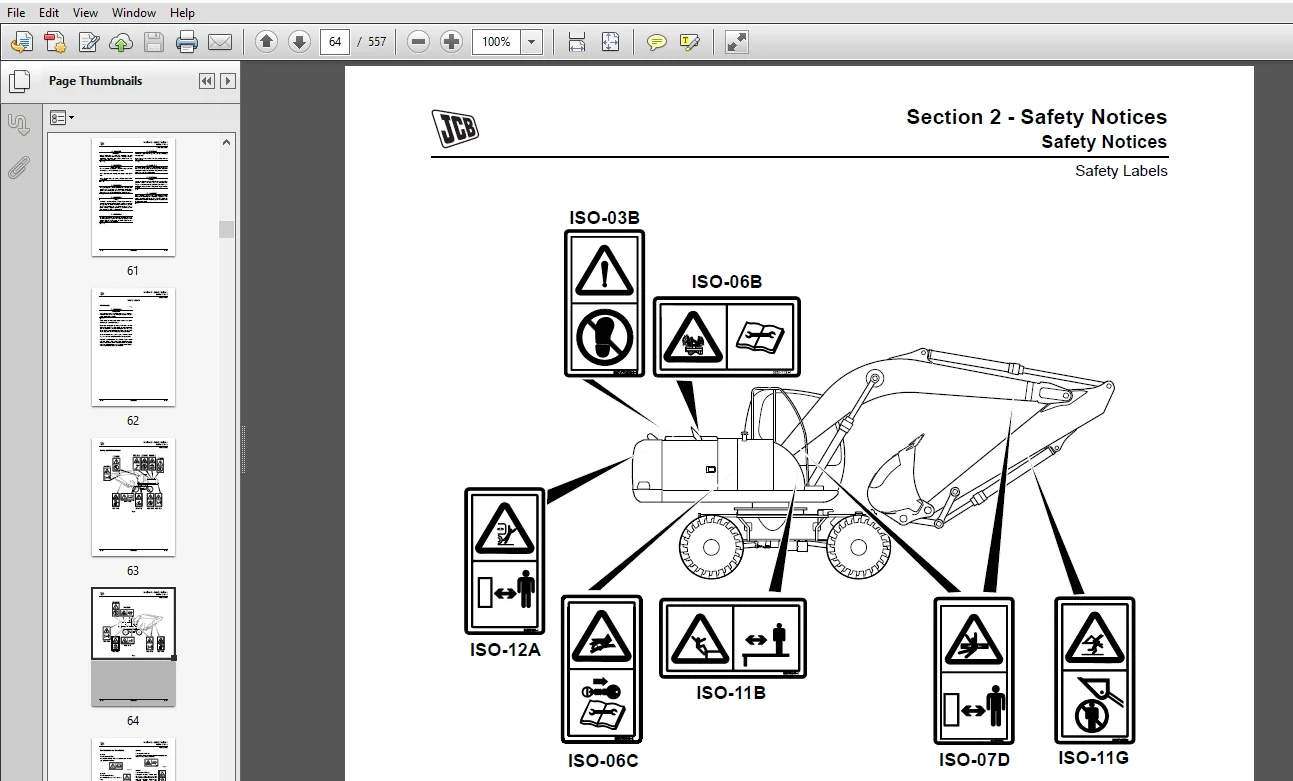 JCB JS200W TIER III Wheeled Excavator Service Repair Manual - PDF Download - Image 3