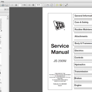 JCB JS200W Wheeled Excavator Service Repair Manual - PDF Download