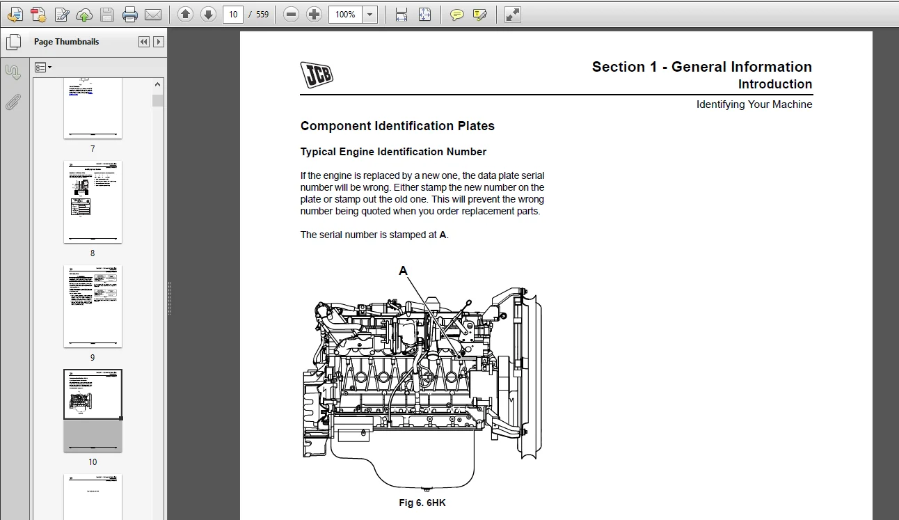 JCB JS290 Tier 3 Auto Tracked Excavator Service Repair Manual - PDF Download - Image 3
