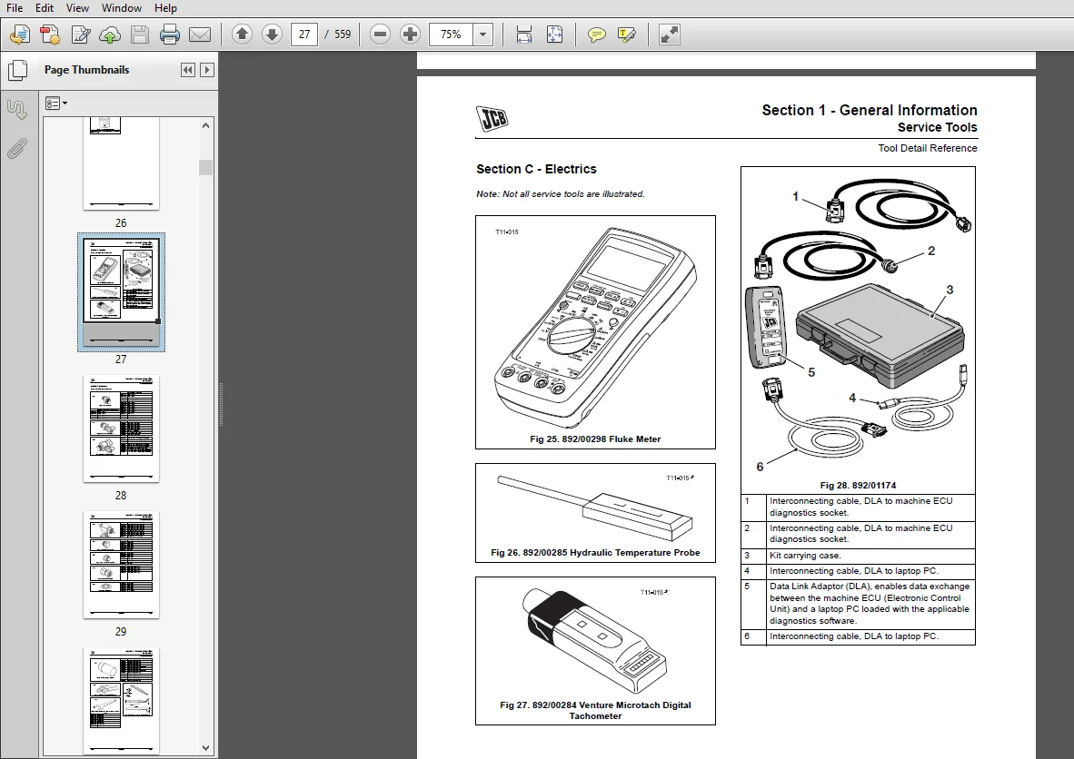 JCB JS290 Tier 3 Auto Tracked Excavator Service Repair Manual - PDF Download - Image 4