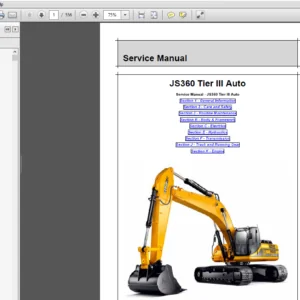 JCB JS360 Tier 3 Auto Tracked Excavator Service Repair Manual - PDF Download