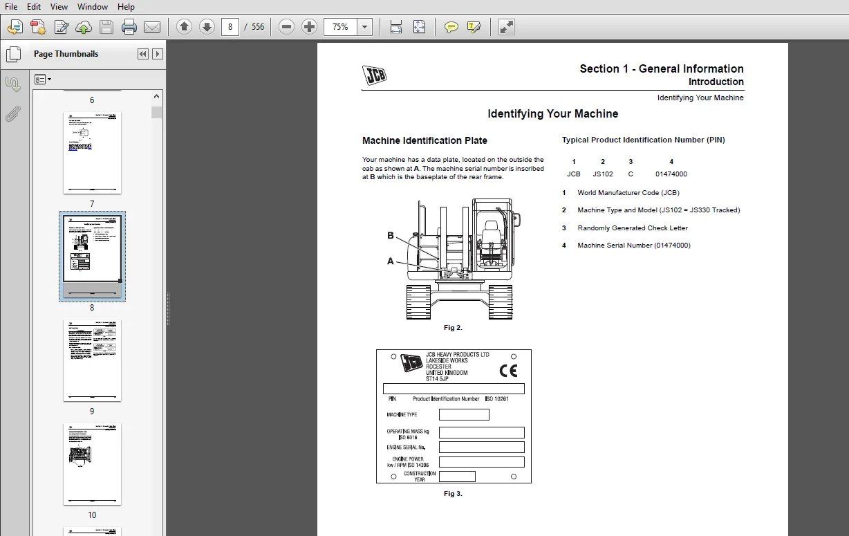 JCB JS360 Tier 3 Auto Tracked Excavator Service Repair Manual - PDF Download - Image 3