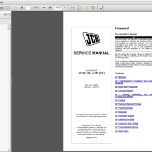 JCB JZ140-T4i, JZ141-T4F Tracked Excavator Service Repair Manual - PDF Download