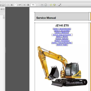 JCB JZ140 ZTS Tracked Excavator Service Repair Manual - PDF Download