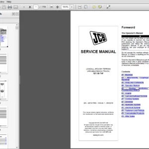 JCB Liftall Loadall 527-58 Tier 4 Final Service Manual - PDF DOWNLOAD