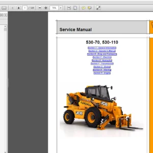 JCB Liftall Loadall 530-70, 530-110 Service Repair Manual - PDF Download