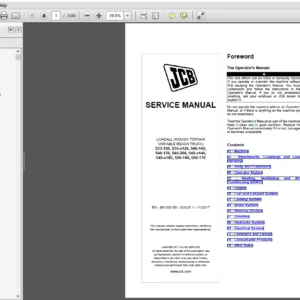 JCB Liftall Loadall 533-105_550-170, 430 T4 Tier3 Service Manual - PDF DOWNLOAD