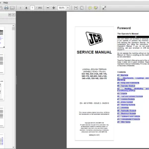 JCB Liftall Loadall 533-105_550-170 Service Manual - PDF DOWNLOAD