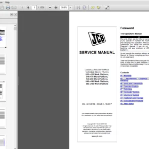 JCB Liftall Loadall 535-V125_540-V140 Work Platform Supplement Service Manual - PDF DOWNLOAD