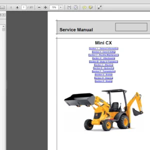 JCB Mini CX Backhoe Loader Service Manual - PDF DOWNLOAD