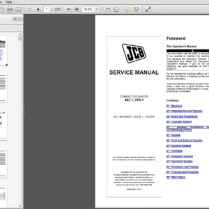 JCB Mini Excavator Compact 48Z-1, 51R-1 Service Repair Manual - PDF Download