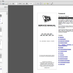 JCB Mobile Platform SkidSteer 225, 225T, 260, 260T, 280, 300, 300T, 320T, 330 T4F Service Manual - PDF DOWNLOAD