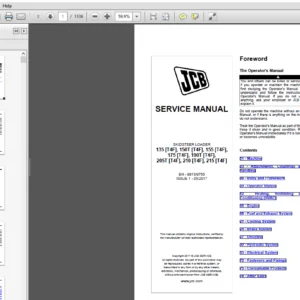 JCB Mobile Platform SkidSteer Loader 135, 150T, 155, 175, 109,190T, 205, 205T, 210, 215 Service Manual - PDF DOWNLOAD