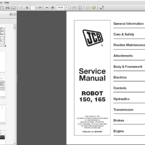 JCB Mobile Platform SkidSteer Robot 150, 165 Sevice Manual - PDF DOWNLOAD