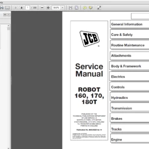JCB Mobile Platform SkidSteer Robot 160 170 180T Sevice Manual - PDF DOWNLOAD