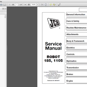 JCB Mobile Platform SkidSteer Robot 185 1105 Sevice Manual - PDF DOWNLOAD