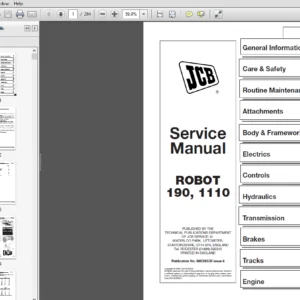 JCB Mobile Platform SkidSteer Robot 190, 1110 Sevice Manual - PDF DOWNLOAD