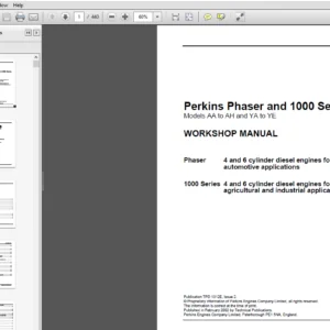 JCB PERKINS PHASER AND 1000 SERIES MODELS AA DIESEL ENGINE Service Repair Manual - PDF Download
