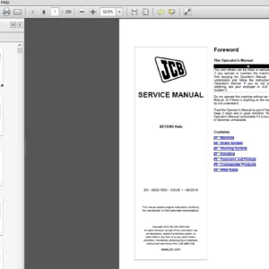 JCB SD70, SD80 Axle Service Repair Manual - PDF DOWNLOAD