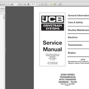 JCB SS500 Transmission Service Repair Manual - PDF DOWNLOAD