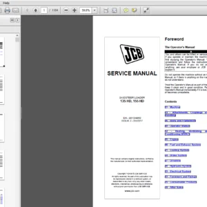 JCB Skidsteer Loader 135 HD, 155 HD Service Manual Download JCB 135 HD, 155 HD - PDF Download