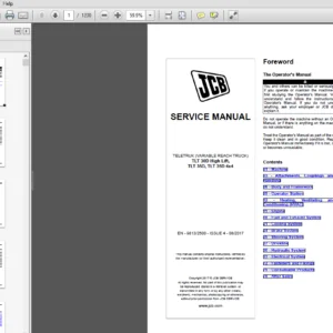 JCB TELETRUK VARIABLE REACH TRUCK TLT 30D High Lift, TLT 35D, TLT 35D 4x4 SERVICE REPAIR MANUAL