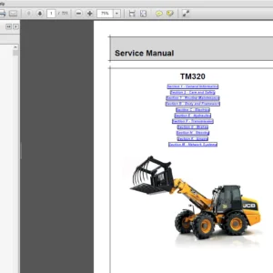 JCB TM320 Telescopic Wheeled Loader Service Repair Manual - PDF Download