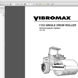 JCB Vibromax 1103 Single Drum Roller Service Repair Manual - PDF Download