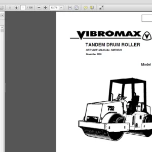 JCB Vibromax 752 Tandem Drum Roller Service Repair Manual - PDF Download