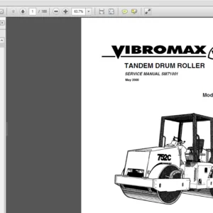 JCB Vibromax 752C Tandem Drum Roller Service Repair Manual - PDF Download