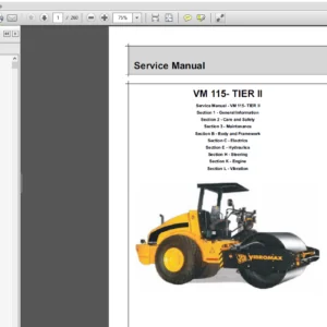 JCB Vibromax Roller VM115 India Sevice Manual - PDF DOWNLOAD