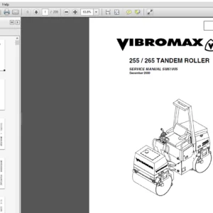 JCB Vibromax Tandem Rollers 255, 265 Service Repair Manual - PDF Download
