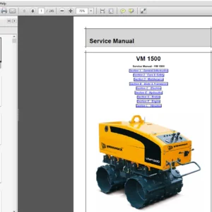 JCB Vibromax VM 1500 MF Trench Roller Service Repair Manual - PDF Download
