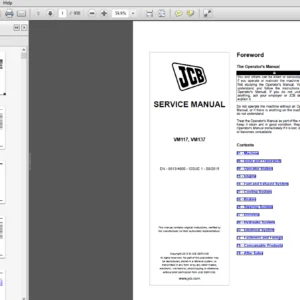 JCB Vibromax VM117, VM137 Tier 2 Service Repair Manual - PDF Download