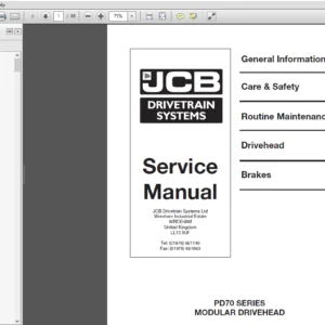 Jcb Pd70 Series Modular  Drivehead Service Repair Manual - PDF Download