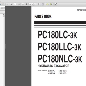 KOMATSU PC180LC-3K,PC180LLC-3K,PC180NLC-3K Hydraulic Excavator Service Repair Parts Manual - PDF DOWNLOAD
