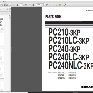 KOMATSU PC210-3KP PC210LC-3KP PC240-3KP PC240LC-3KP PC240NLC-3KP Hydraulic Excavator Parts Manual - PDF Download