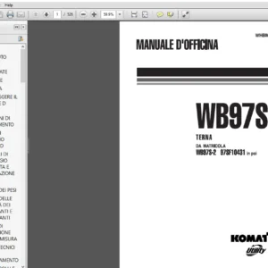 Komatsu WB97S-2 Terna caricatrice Manuale D'Officina (Italian) - PDF Download