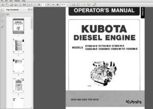 KUBOTA Diesel Engine D1503-M-E D1703-M-E D1803-M-E V2003-M-E V2203M-E V2003-M-T-E Operator Manual - PDF DOWNLOAD