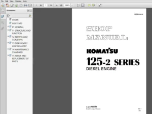 Komatsu 125-2 Series Diesel Engine Shop Manual - PDF DOWNLOAD