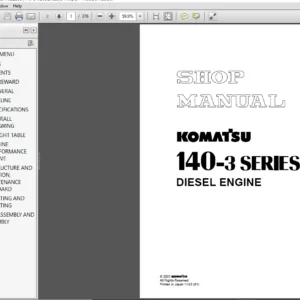Komatsu 140-3 Series Diesel Engine Shop Manual - PDF DOWNLOAD